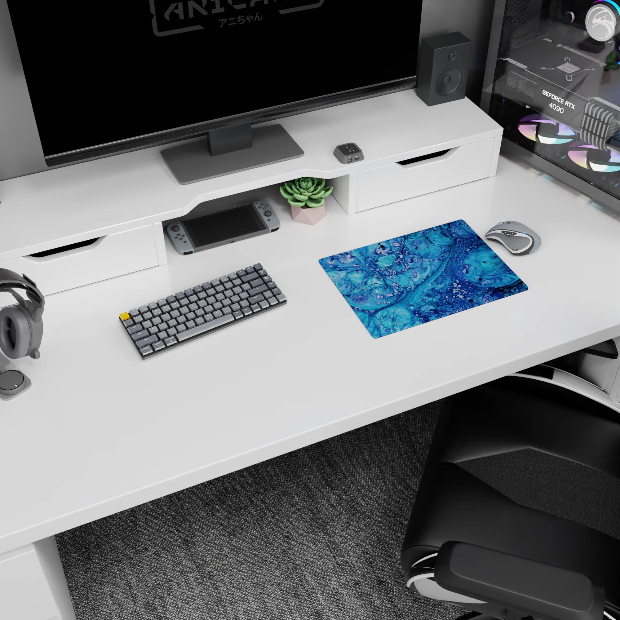 Liquid Abstract Deskmat | Mousepad | Deskpad - Ocean Depths - AniChan