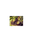 Classic anime girl mouse pad 14x10 inches with neon gold rings, techno numbers, and suit-and-skirt style.