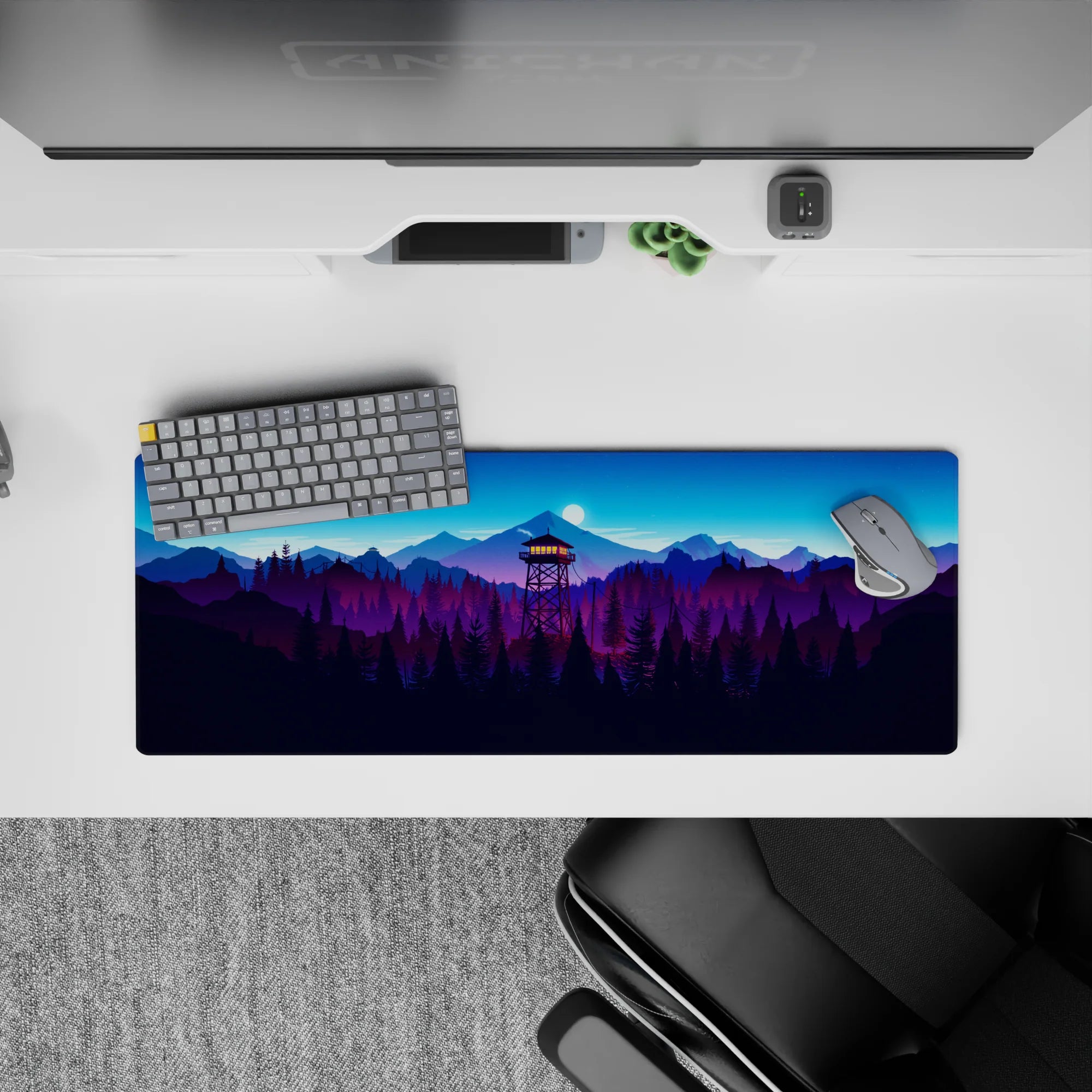 Vector Landscapes Deskmat | Mousepad | Deskpad - Nightfall Lookout