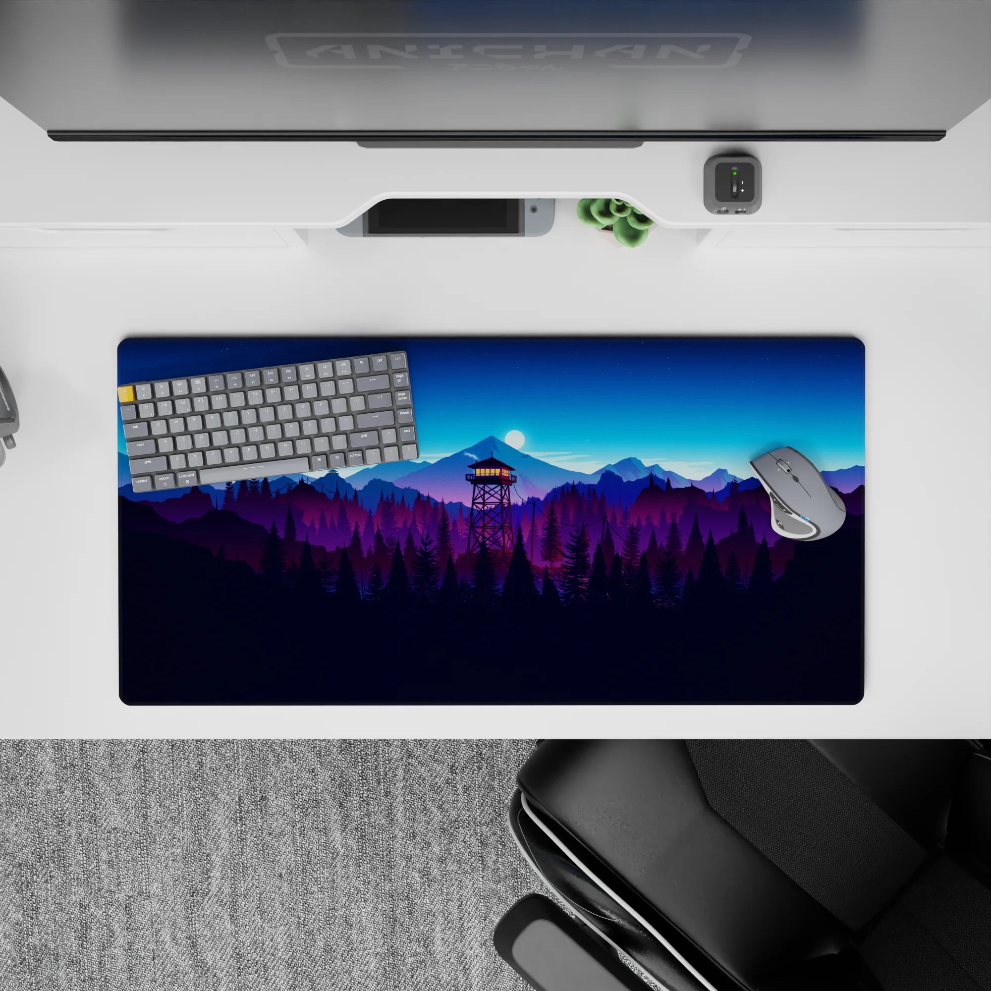 Vector Landscapes Deskmat | Mousepad | Deskpad - Nightfall Lookout