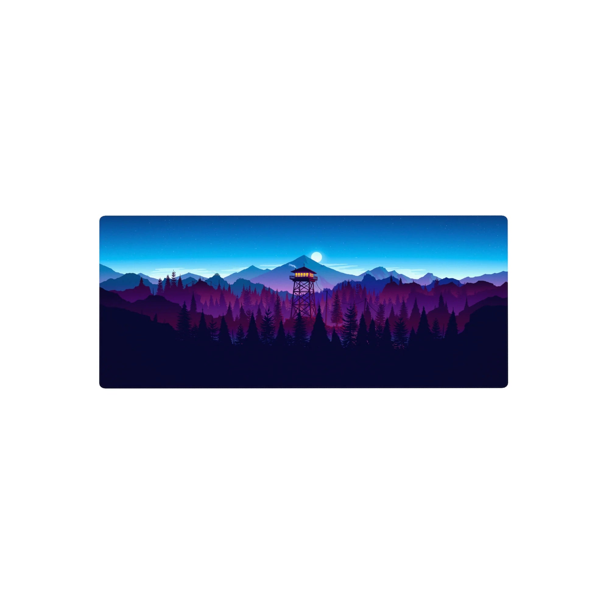 Vector Landscapes Deskmat | Mousepad | Deskpad - Nightfall Lookout