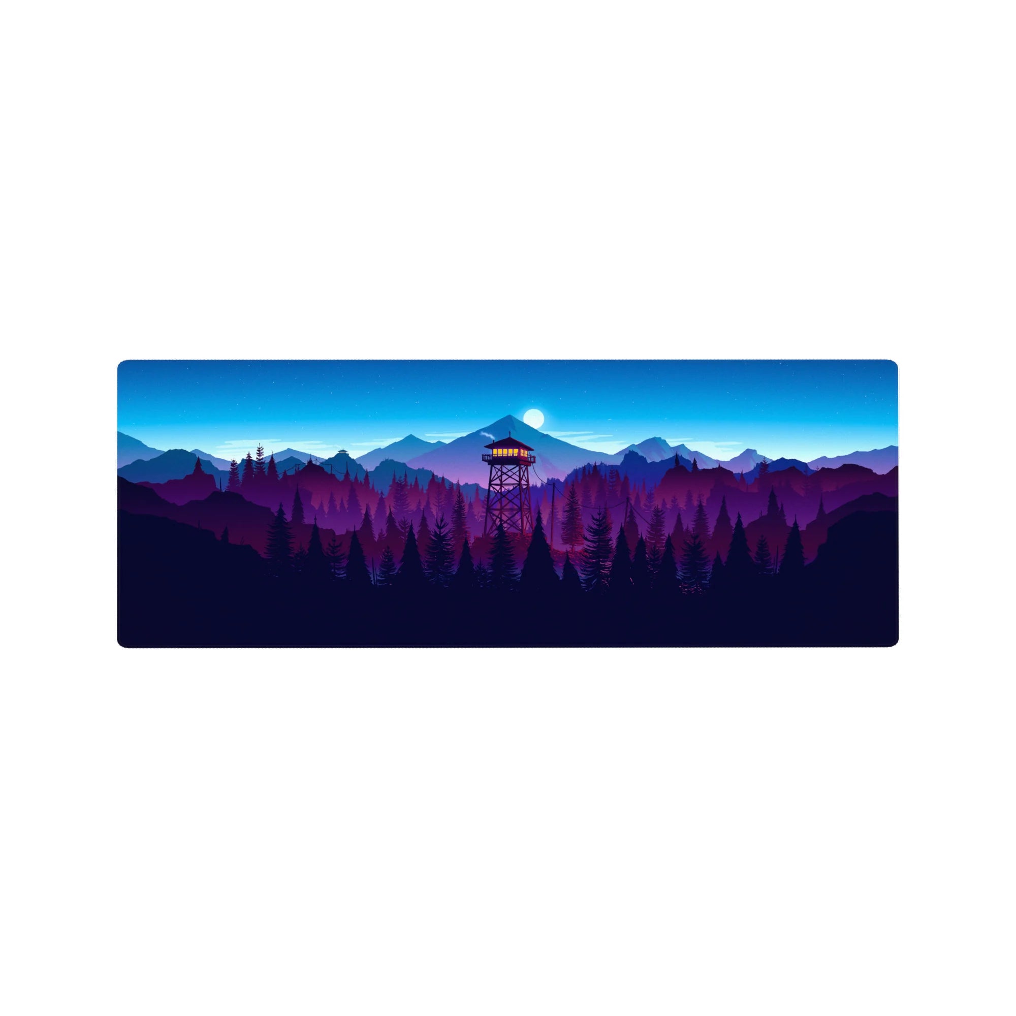 Vector Landscapes Deskmat | Mousepad | Deskpad - Nightfall Lookout