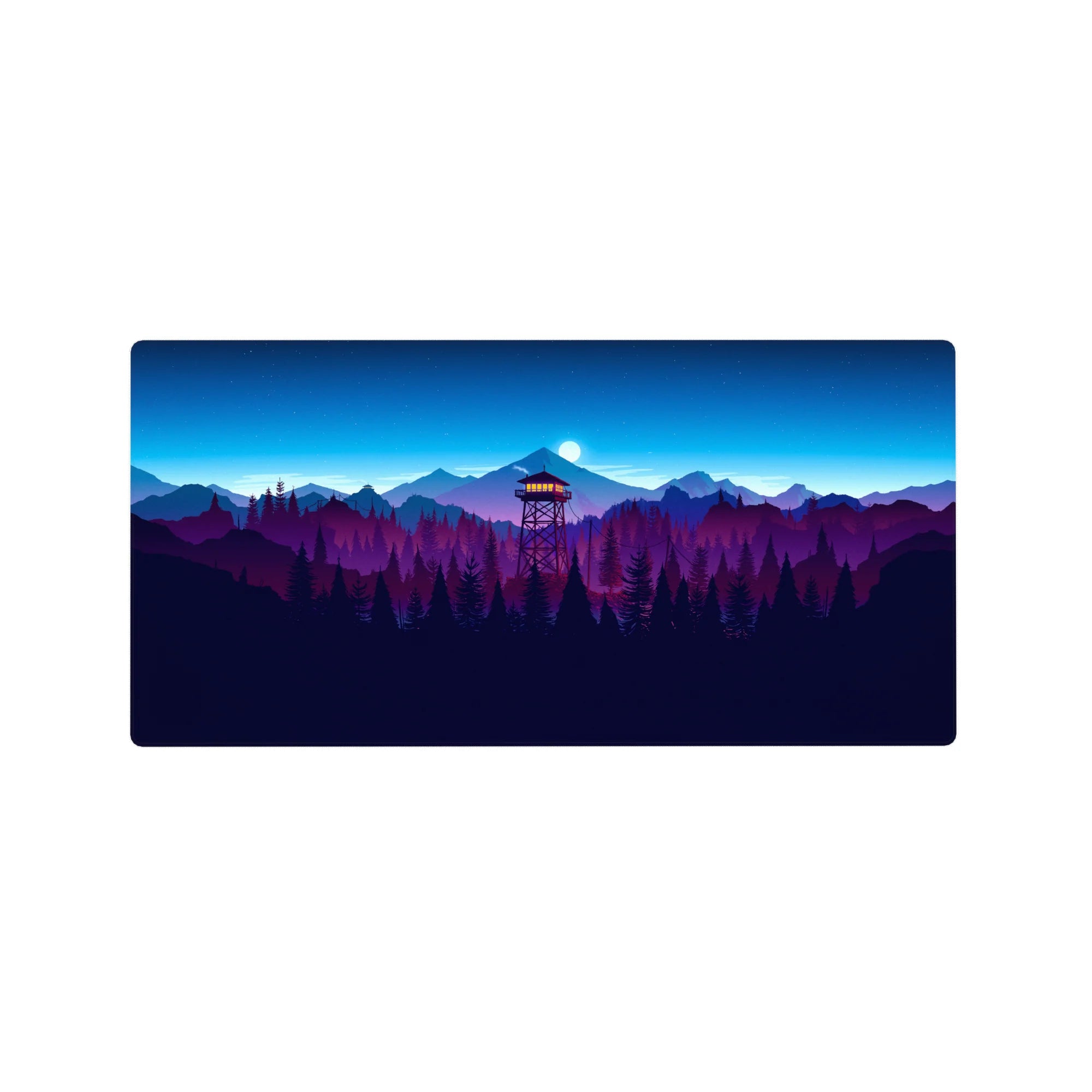 Vector Landscapes Deskmat | Mousepad | Deskpad - Nightfall Lookout