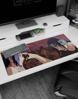 Anime mouse pad 36x16 inches featuring Itachi's final moment with Sasuke from Naruto, highlighting a poignant, cinematic scene.