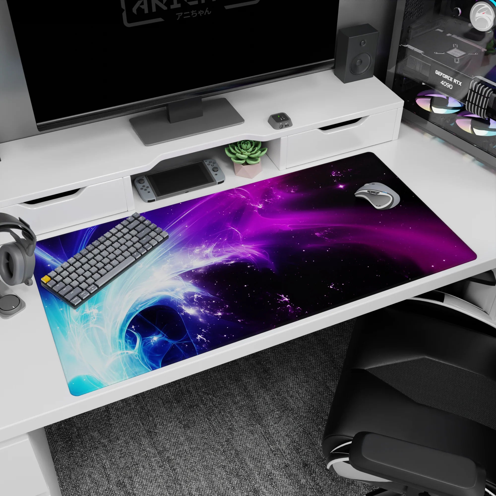 Abstract Deskmat | Mousepad | Deskpad - Nebula Flow - AniChan