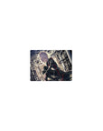 Classic anime girl mouse pad 14x10 inches with cyber-noir skyline, steel beams, and crisp industrial detail.