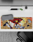 Naruto Sage Mode mouse pad, 32x12 inches, shows Naruto slamming Pain with intense energy, vibrant colors of orange and yellow.