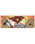 Anime mouse pad 32x12 inches featuring Naruto in Sage Mode battling Pain, vibrant colors and dynamic action scene.