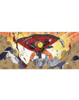 Anime desk pad 36x16 inches featuring Naruto in Sage Mode battling Pain, vibrant colors and dynamic motion capture.