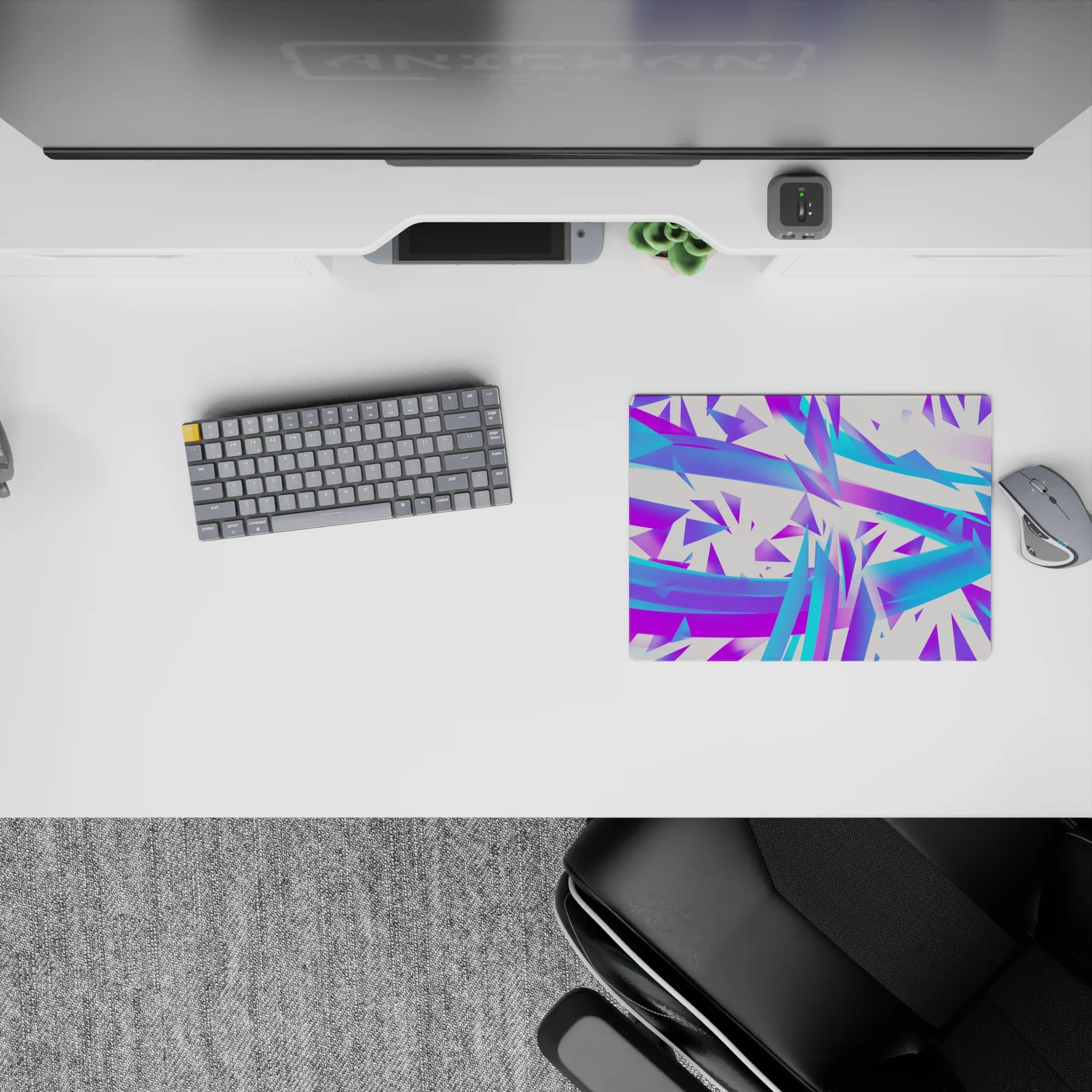 Abstract Deskmat | Mousepad | Deskpad - Electric Shards - AniChan