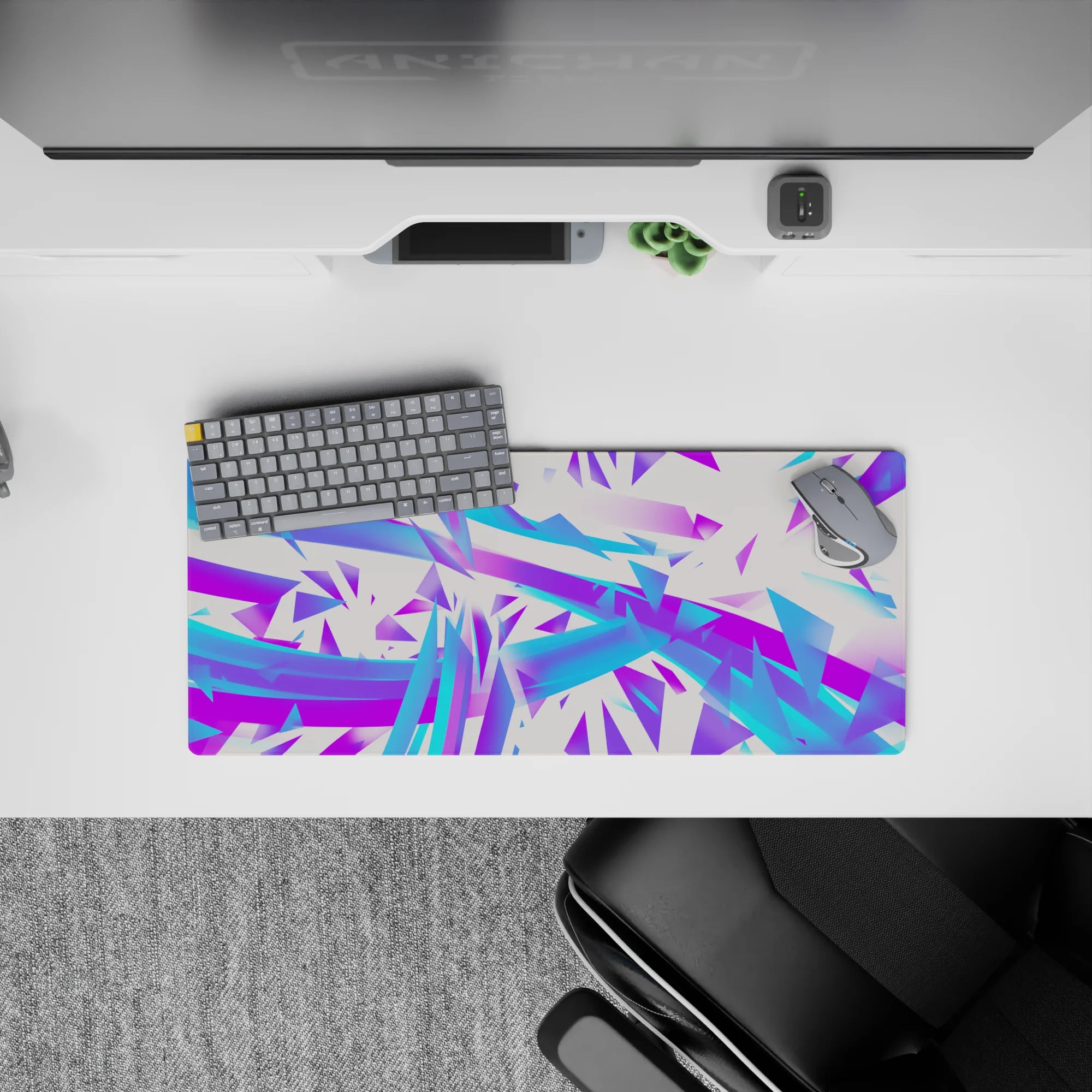 Abstract Deskmat | Mousepad | Deskpad - Electric Shards - AniChan