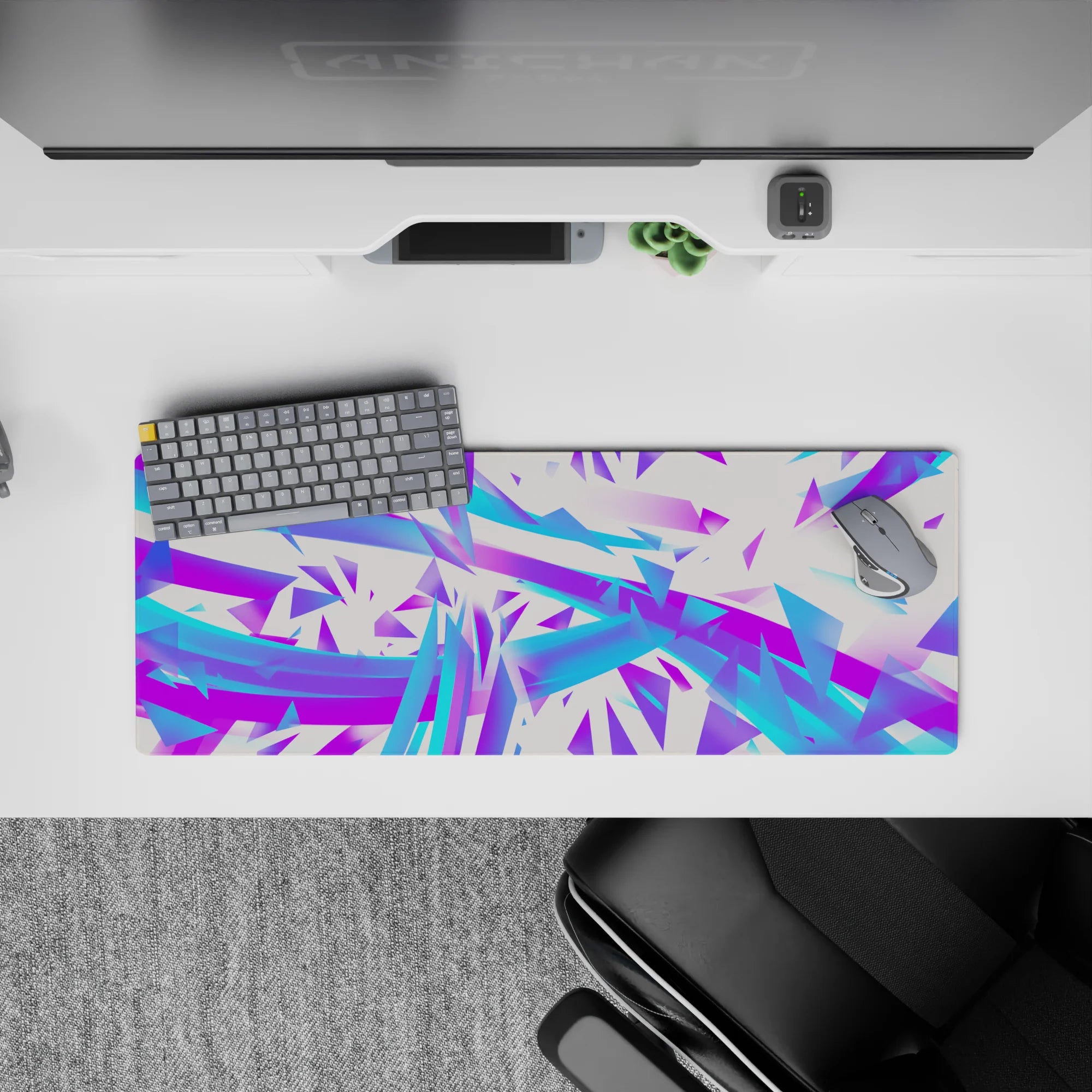 Abstract Deskmat | Mousepad | Deskpad - Electric Shards - AniChan