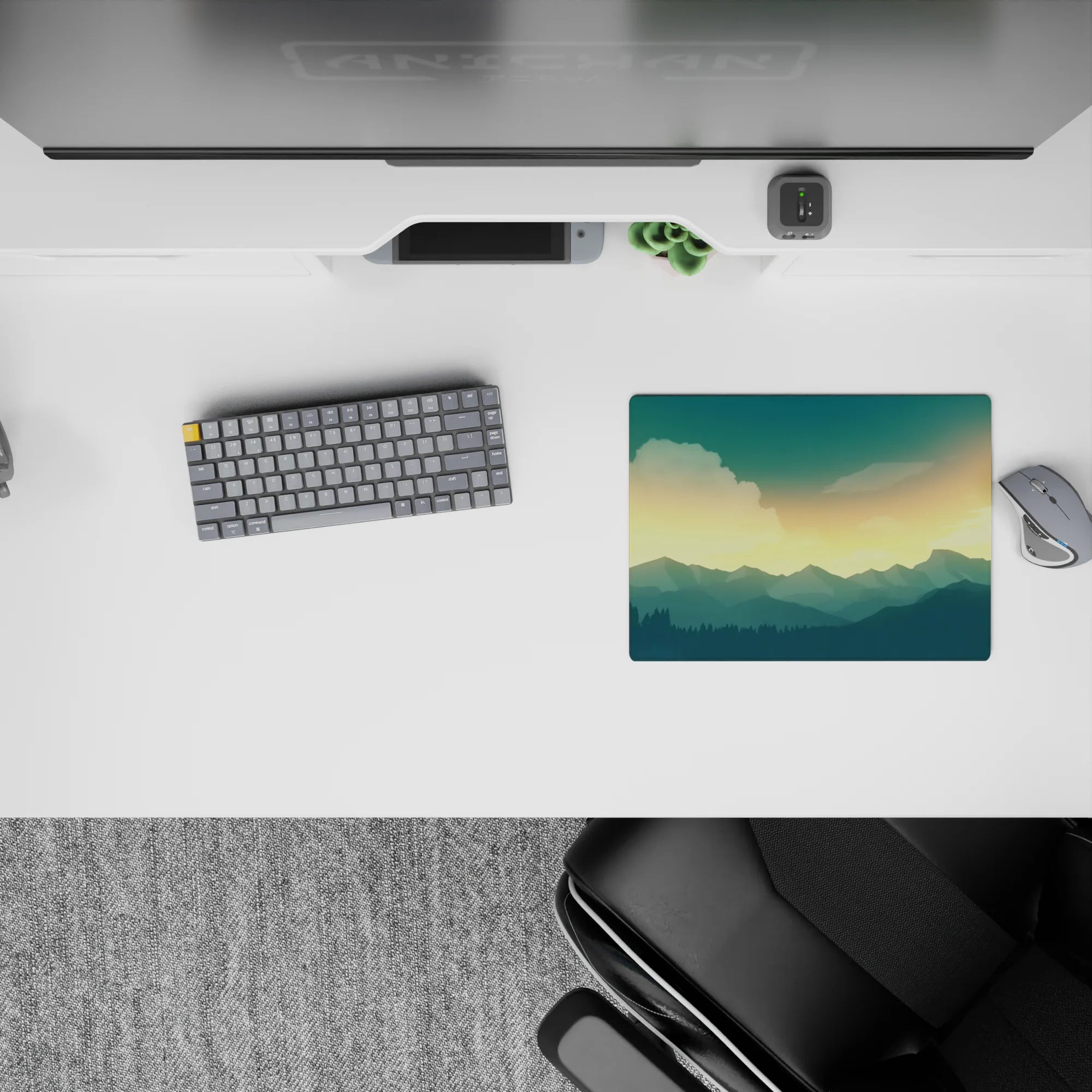 Vector Landscapes Deskmat | Mousepad | Deskpad - Golden Horizon