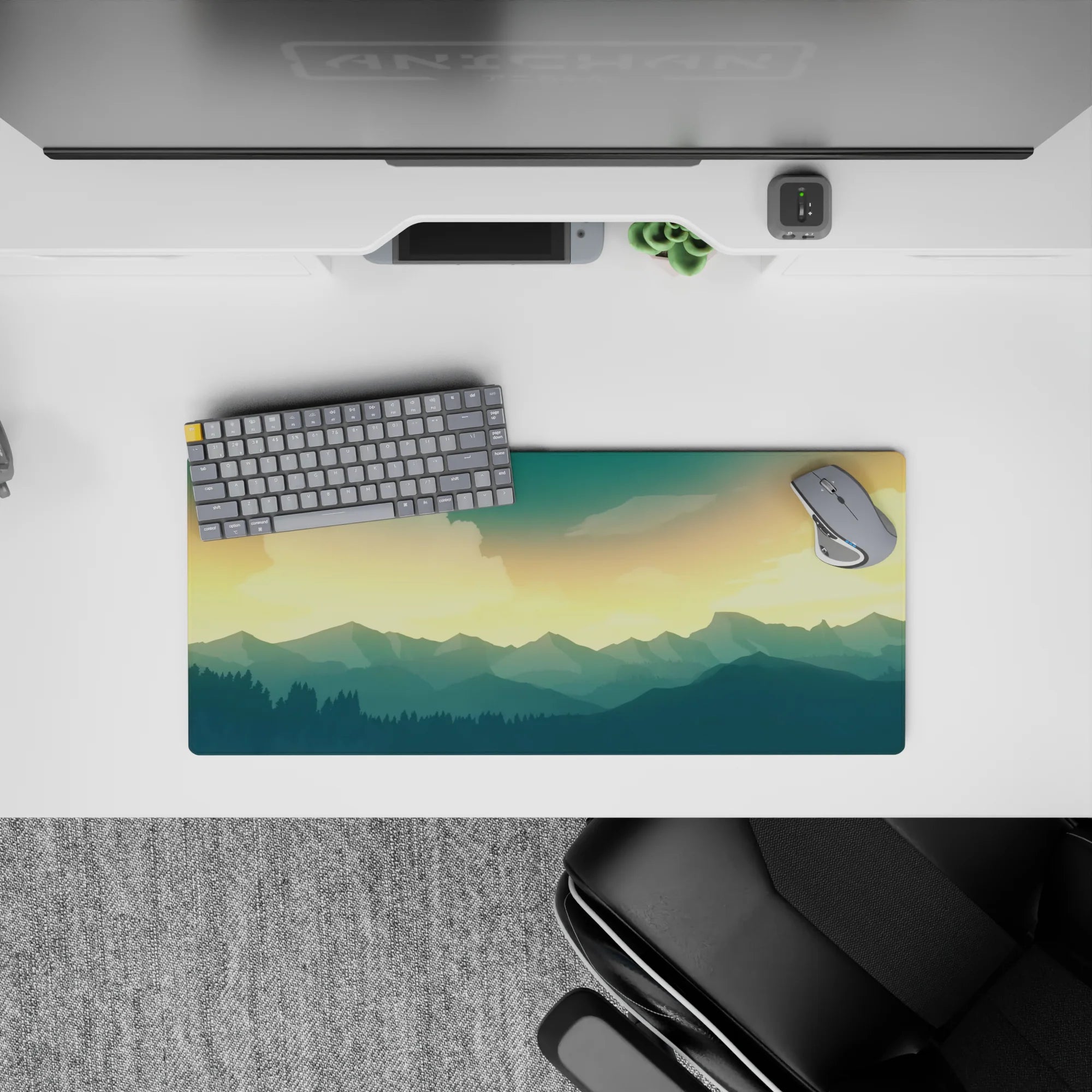 Vector Landscapes Deskmat | Mousepad | Deskpad - Golden Horizon