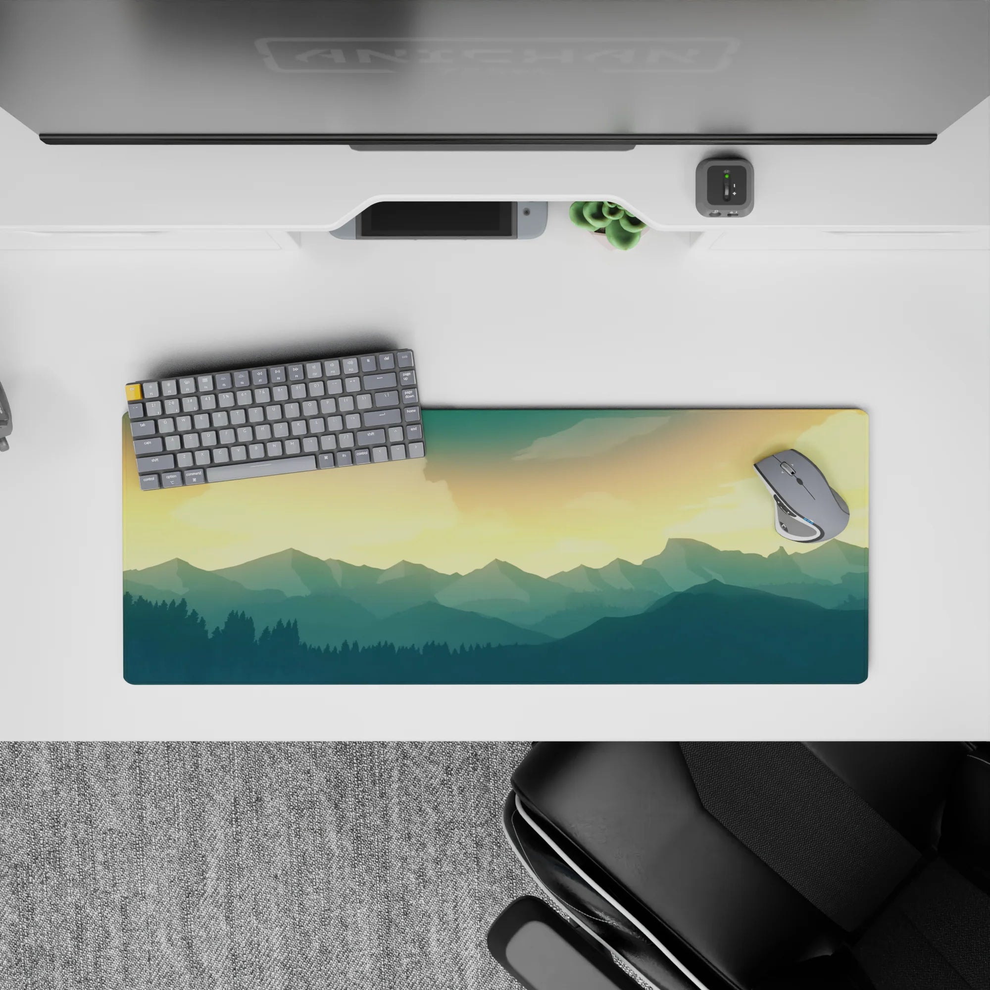 Vector Landscapes Deskmat | Mousepad | Deskpad - Golden Horizon