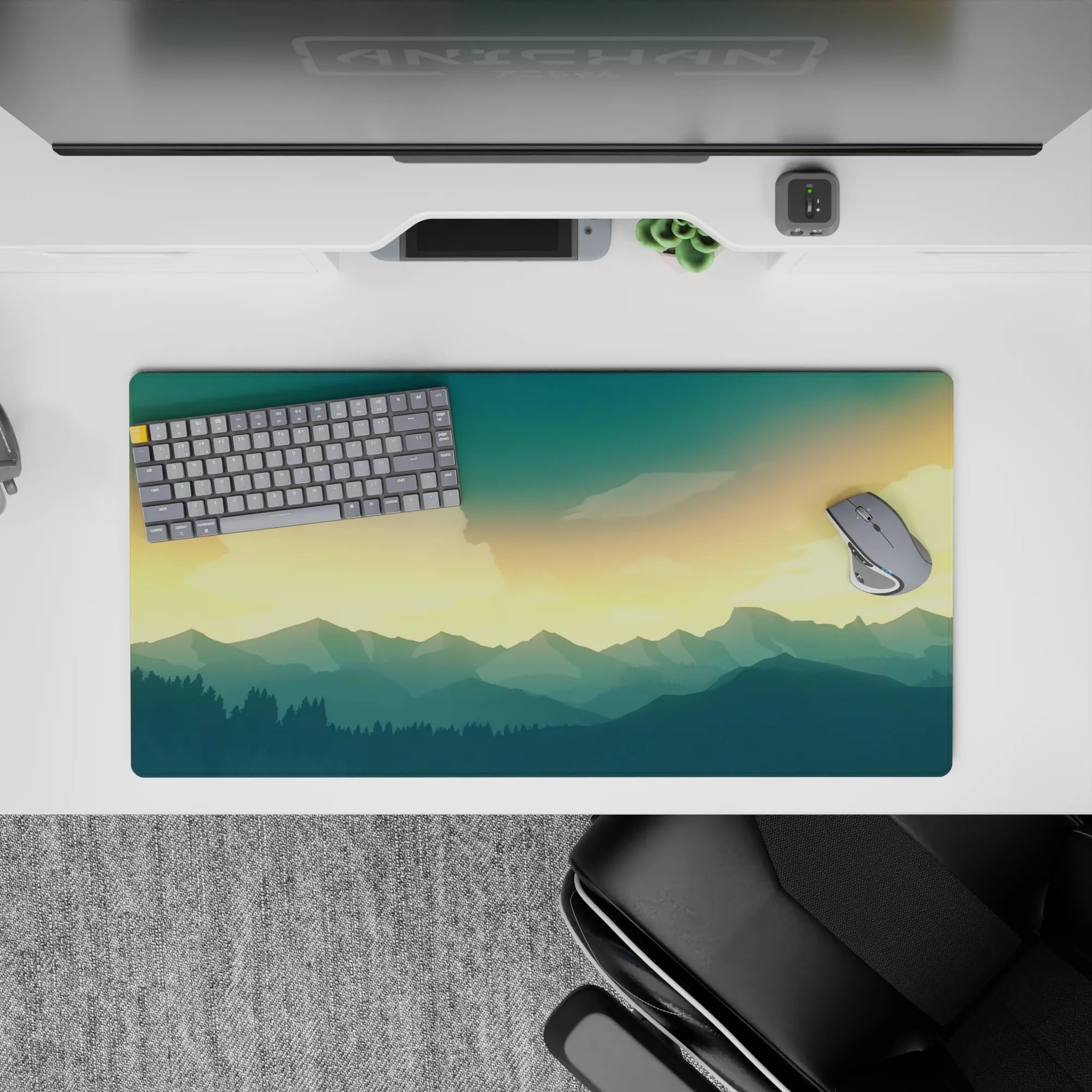 Vector Landscapes Deskmat | Mousepad | Deskpad - Golden Horizon