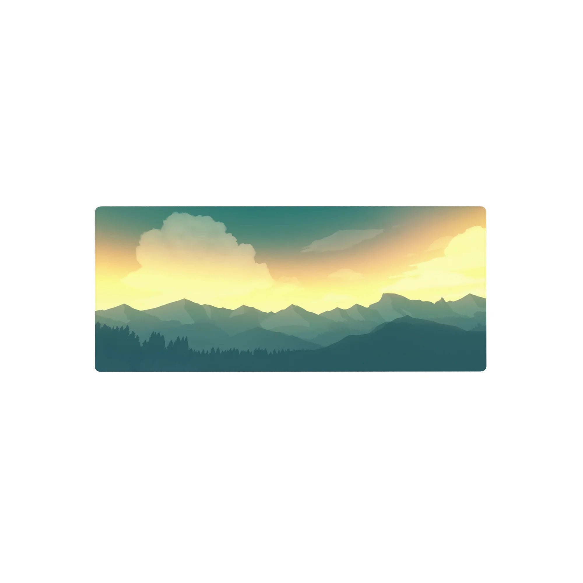 Vector Landscapes Deskmat | Mousepad | Deskpad - Golden Horizon