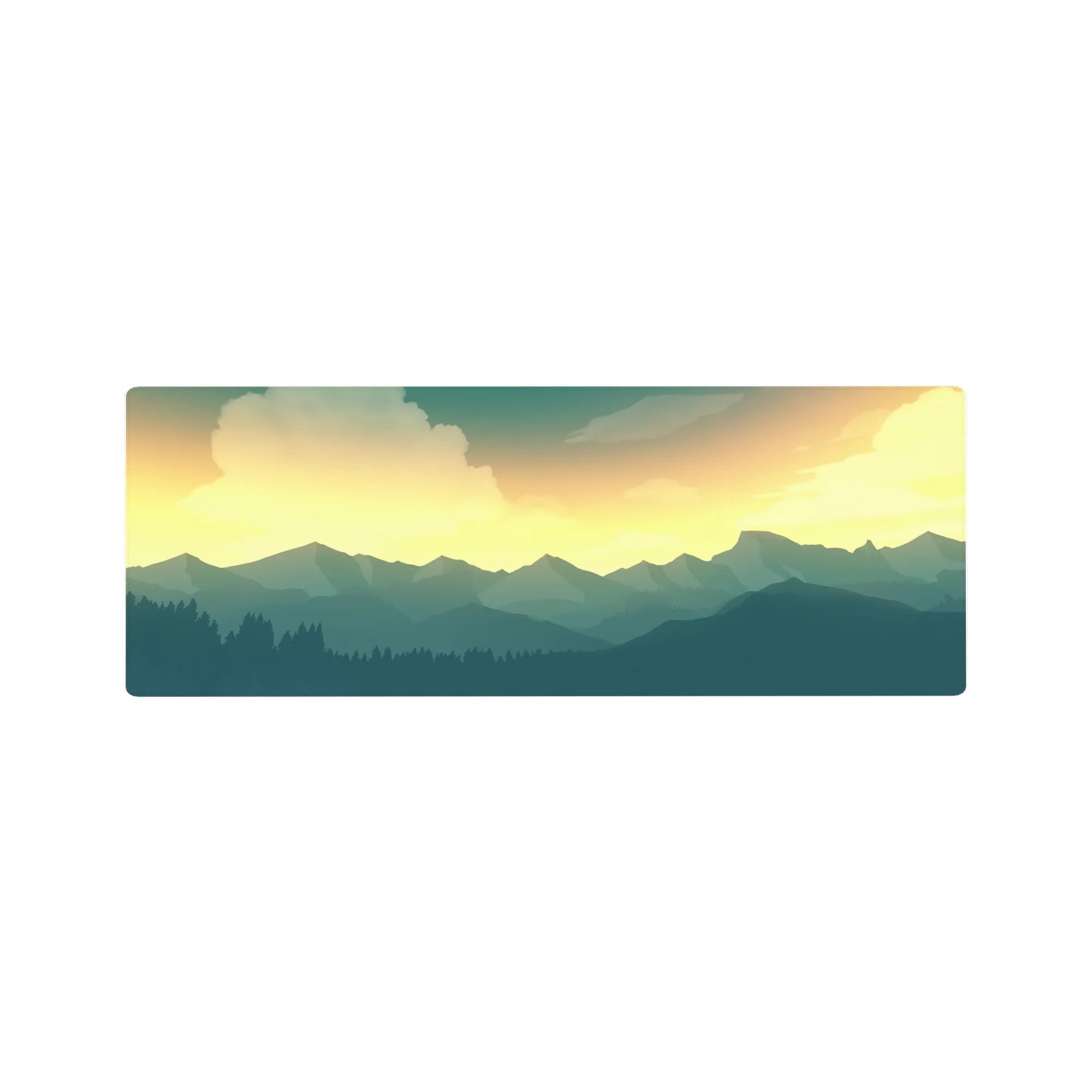 Vector Landscapes Deskmat | Mousepad | Deskpad - Golden Horizon