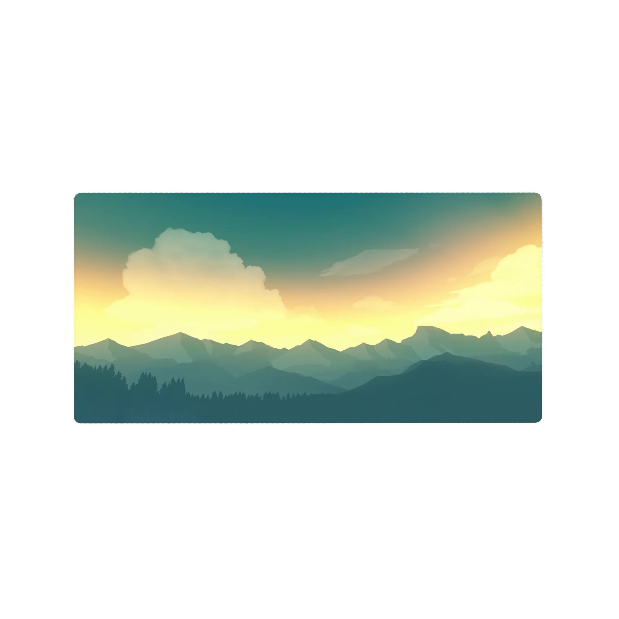 Vector Landscapes Deskmat | Mousepad | Deskpad - Golden Horizon