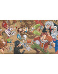 Fairy Tail tavern party anime desk pad 40x20 inches with guild crowd, mugs, and playful poses.