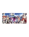 28x12 inches anime mouse pad with fantasy crew on a tall ship under blue sky and crisp clouds.