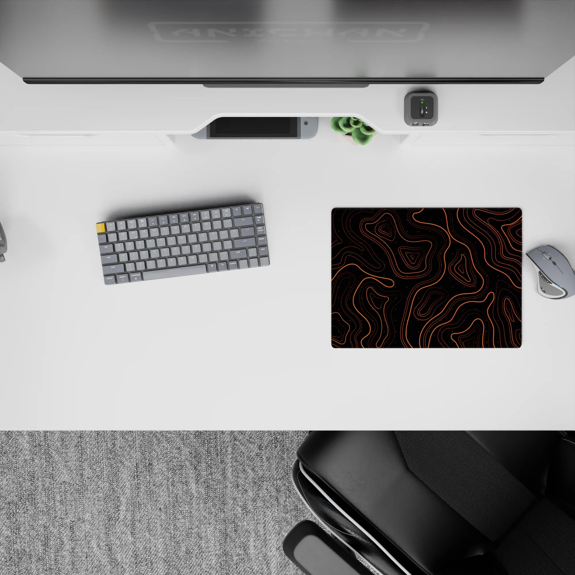 Topographic (Topo) Deskmat | Mousepad | Deskpad - Lava Contours - AniChan