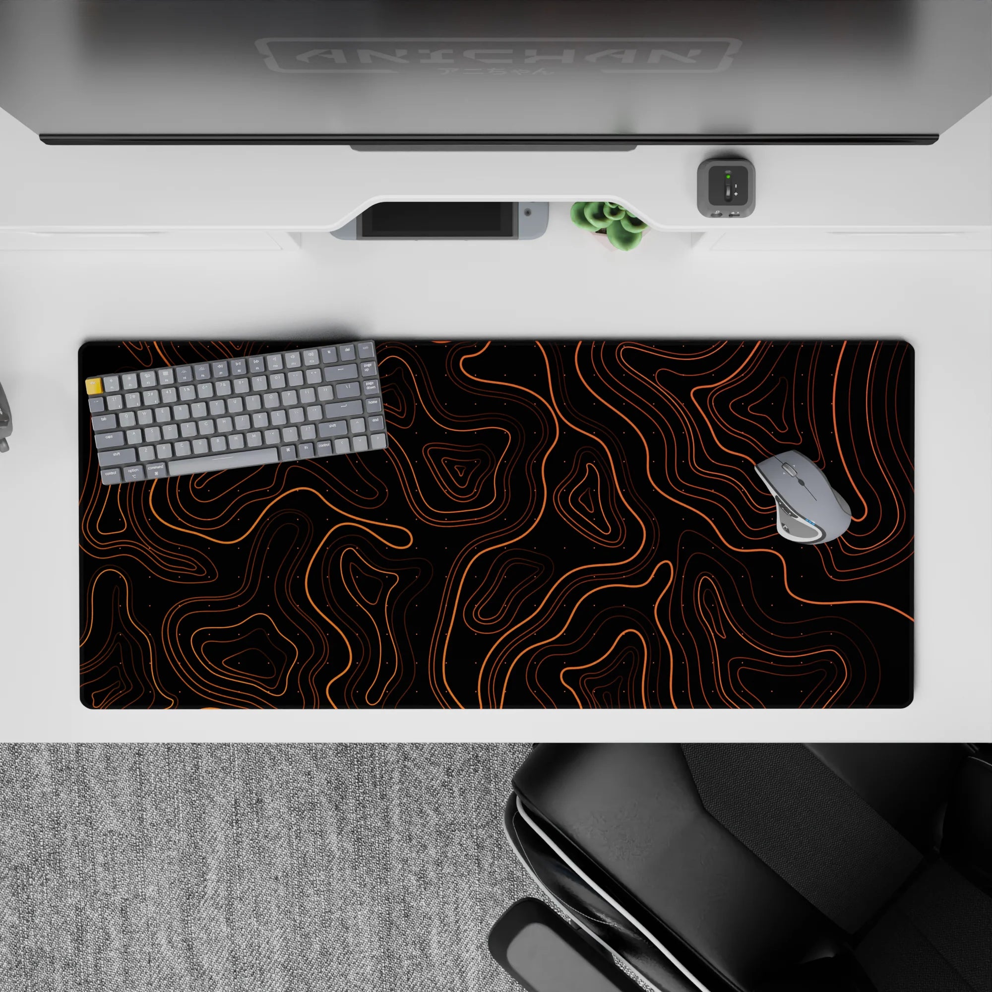 Topographic (Topo) Deskmat | Mousepad | Deskpad - Lava Contours - AniChan