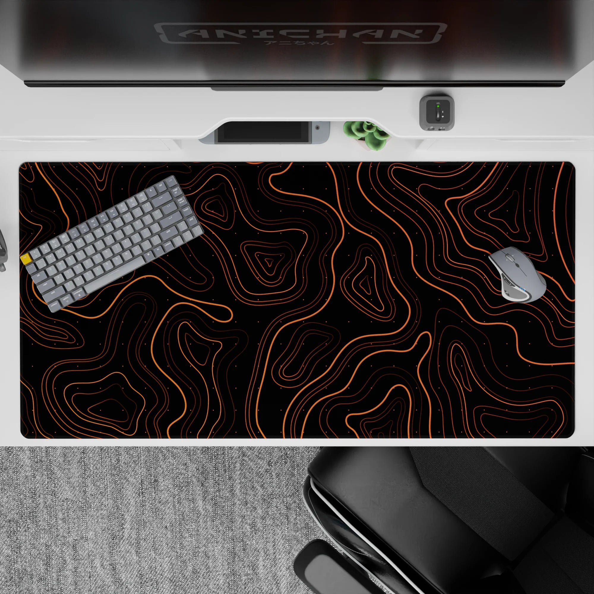 Topographic (Topo) Deskmat | Mousepad | Deskpad - Lava Contours - AniChan