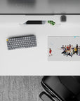 White and blue Erased anime mouse pad 14x10 inches with soft winter tones and a nostalgic mood.