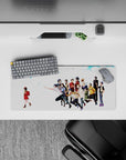 28x12 inches anime mouse pad in soft whites, blue flecks, and a wistful winter mood inspired by Erased.