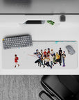 White and blue Erased anime mouse pad 32x12 inches with a quiet winter mood and heartfelt scene.