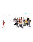 Erased anime mouse pad 32x16 inches with Kayo and friends on a clean white, emotional group design.