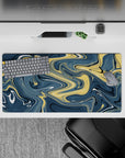 Liquid Abstract Deskmat | Mousepad | Deskpad - Golden Waves - AniChan