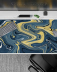 Liquid Abstract Deskmat | Mousepad | Deskpad - Golden Waves - AniChan