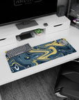 Liquid Abstract Deskmat | Mousepad | Deskpad - Golden Waves - AniChan