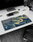 Liquid Abstract Deskmat | Mousepad | Deskpad - Golden Waves - AniChan