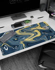 Liquid Abstract Deskmat | Mousepad | Deskpad - Golden Waves - AniChan