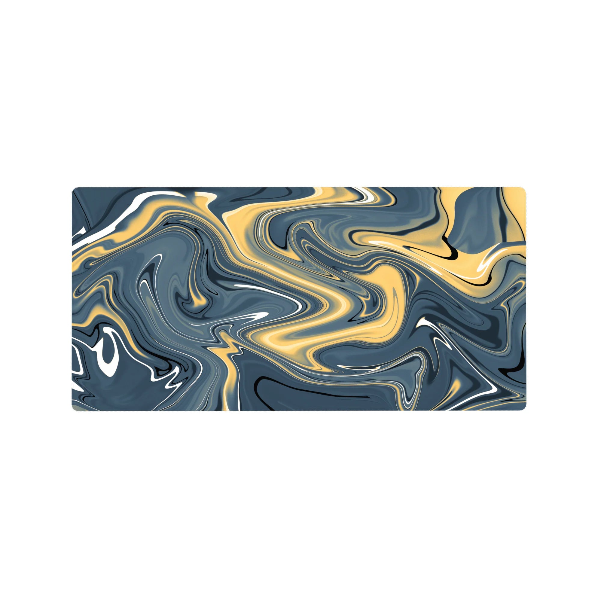 Liquid Abstract Deskmat | Mousepad | Deskpad - Golden Waves - AniChan