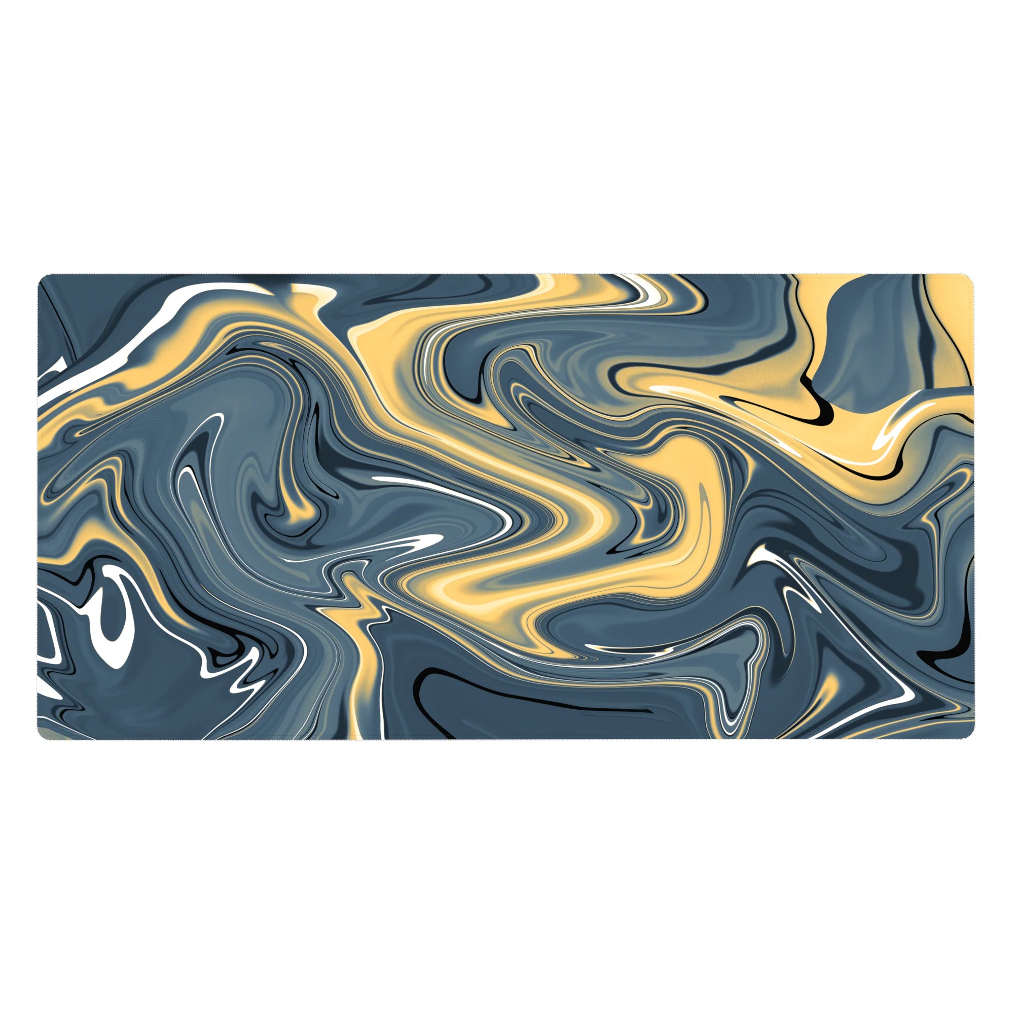 Liquid Abstract Deskmat | Mousepad | Deskpad - Golden Waves - AniChan