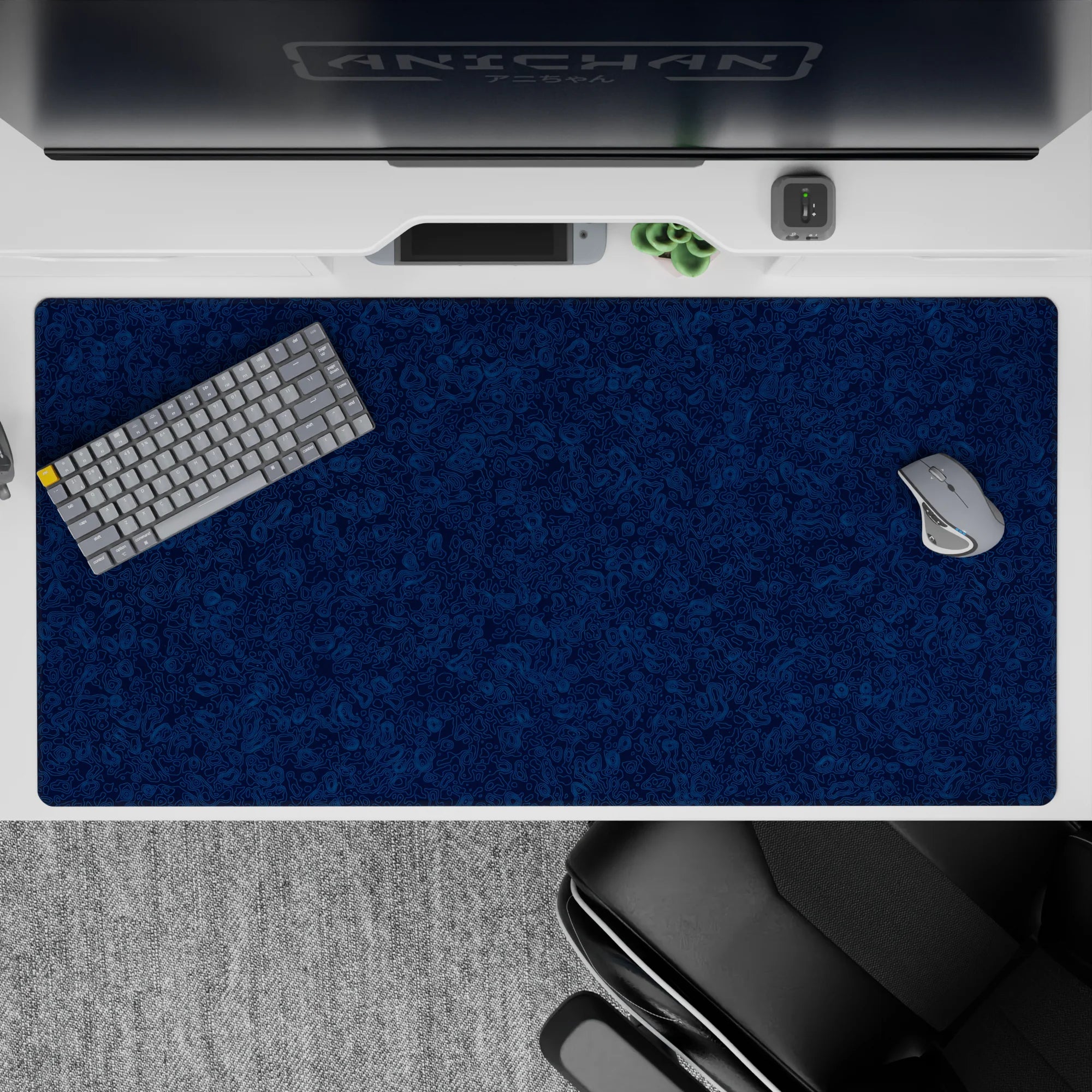 Topographic (Topo) Deskmat | Mousepad | Deskpad - Deep Contours - AniChan