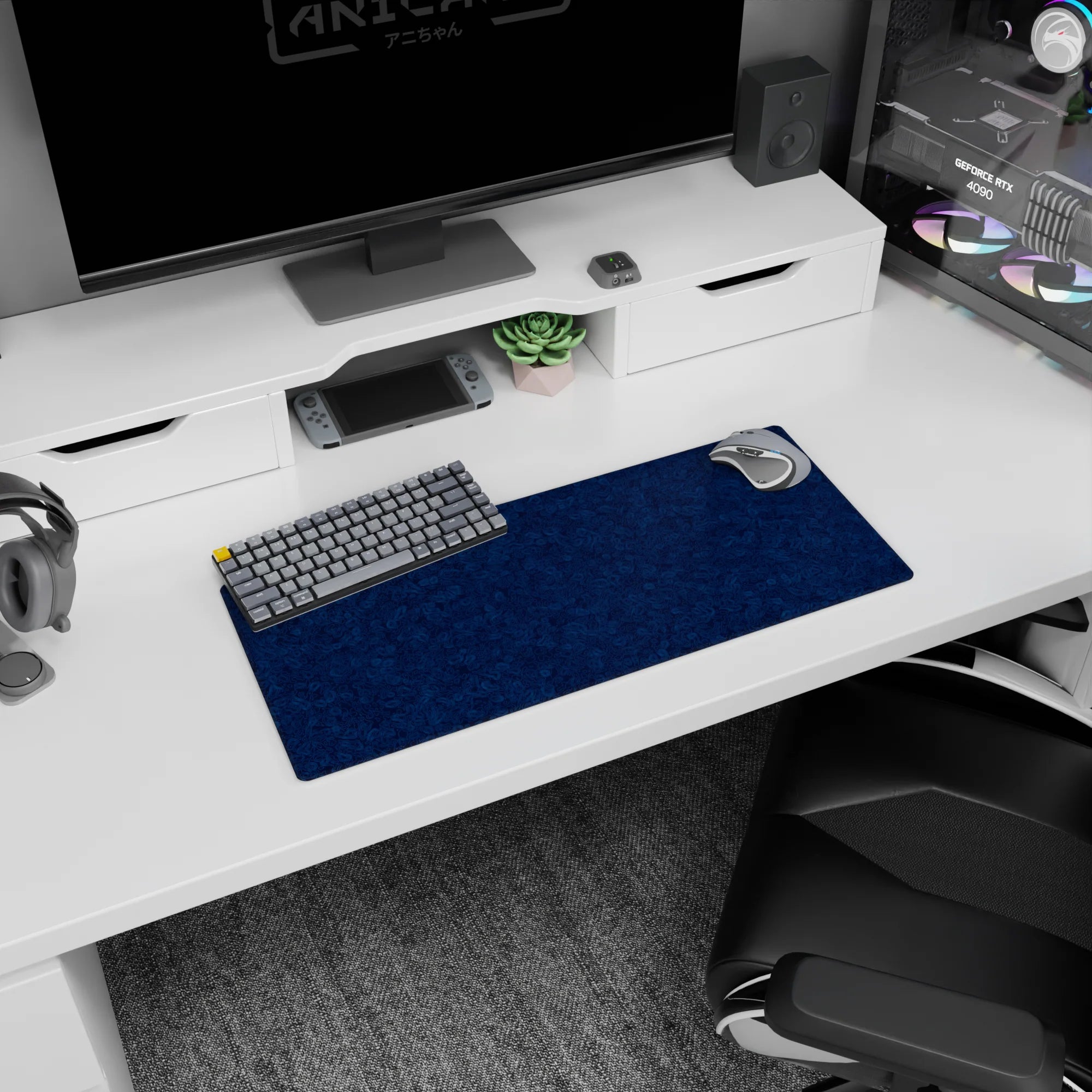 Topographic (Topo) Deskmat | Mousepad | Deskpad - Deep Contours - AniChan