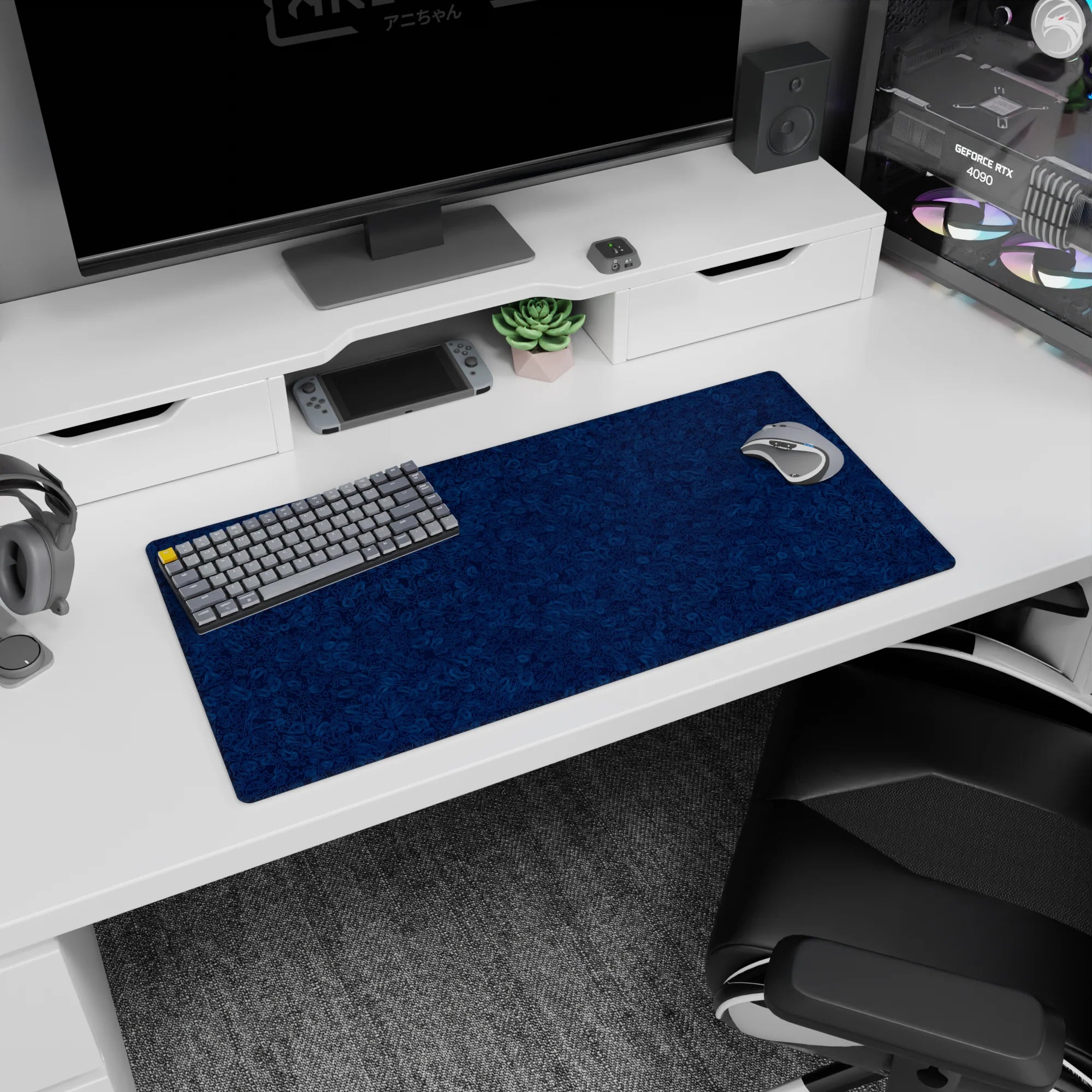 Topographic (Topo) Deskmat | Mousepad | Deskpad - Deep Contours - AniChan