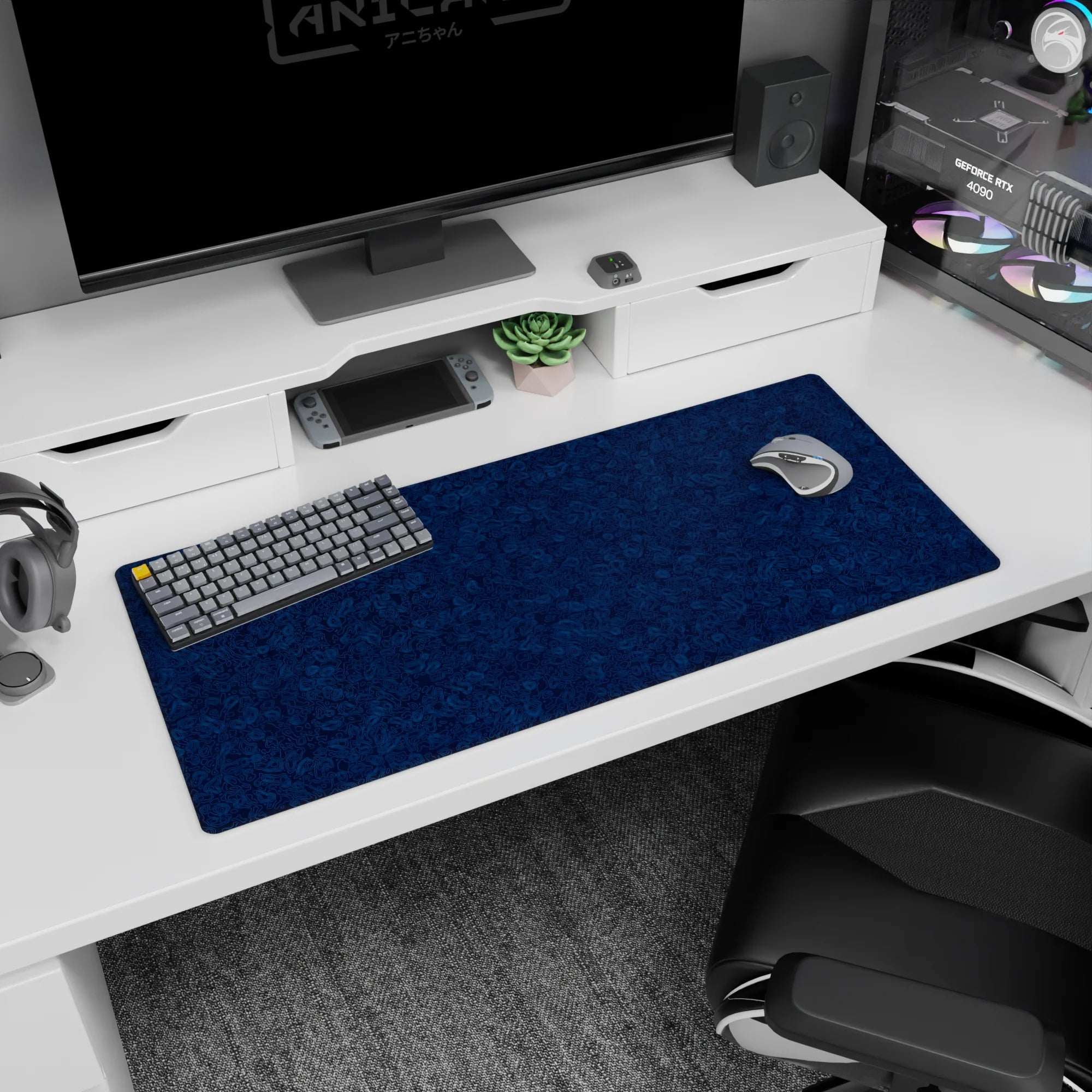 Topographic (Topo) Deskmat | Mousepad | Deskpad - Deep Contours - AniChan