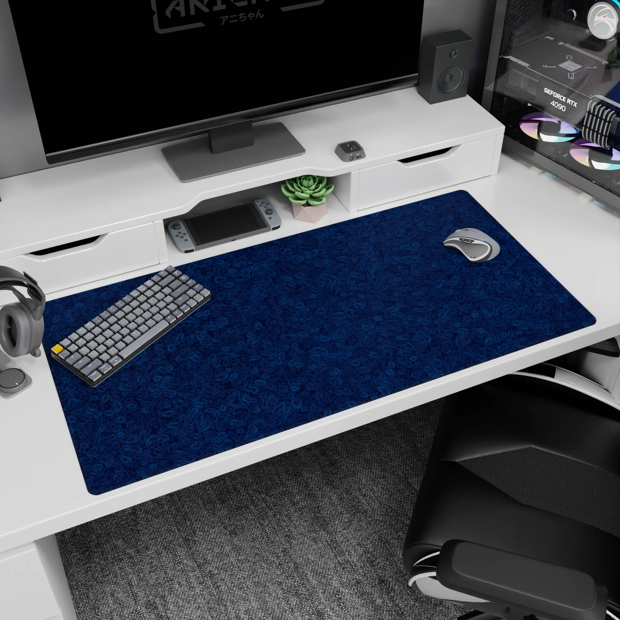 Topographic (Topo) Deskmat | Mousepad | Deskpad - Deep Contours - AniChan