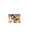 Classic anime girl mouse pad 14x10 inches with schoolgirl in sailor uniform, sunset sky and sparkly flecks.