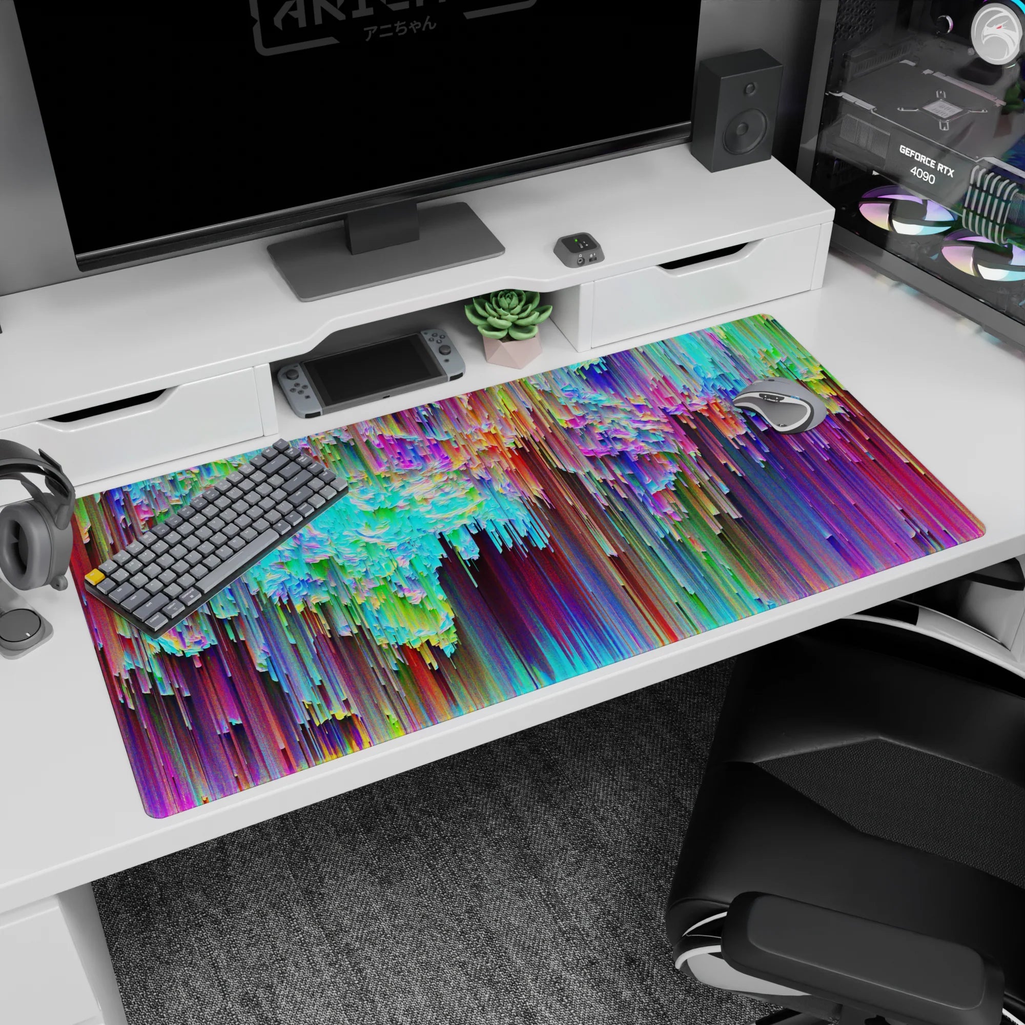 Abstract Deskmat | Mousepad | Deskpad - Kaleidoscope Cascade - AniChan