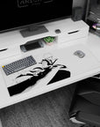 Ichigo from Bleach in monochrome rage on 36x16 inch anime mouse pad, capturing dynamic manga energy and shattered debris.