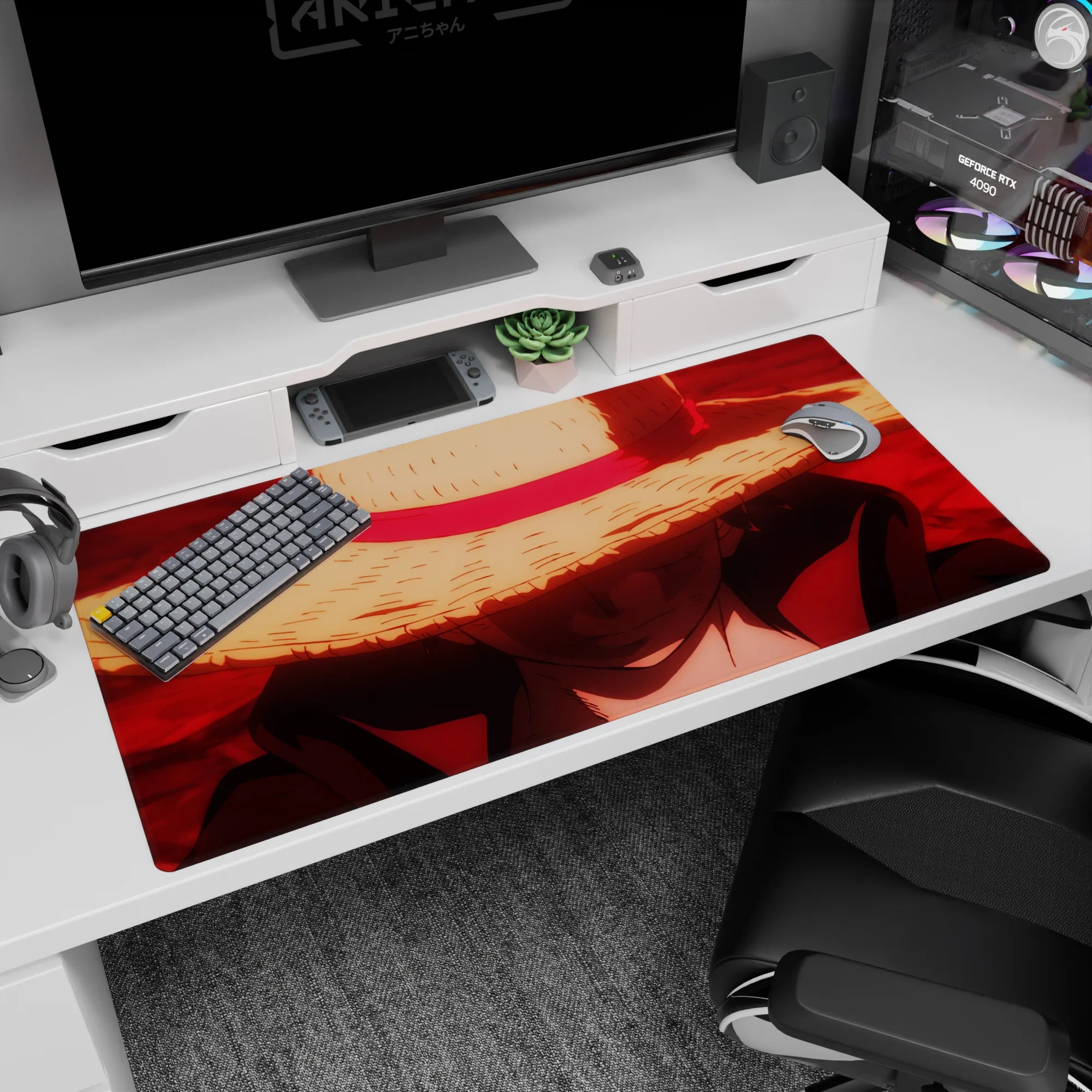 One Piece Deskmat | Mousepad | Deskpad - Luffy’s Silent Resolve - AniChan