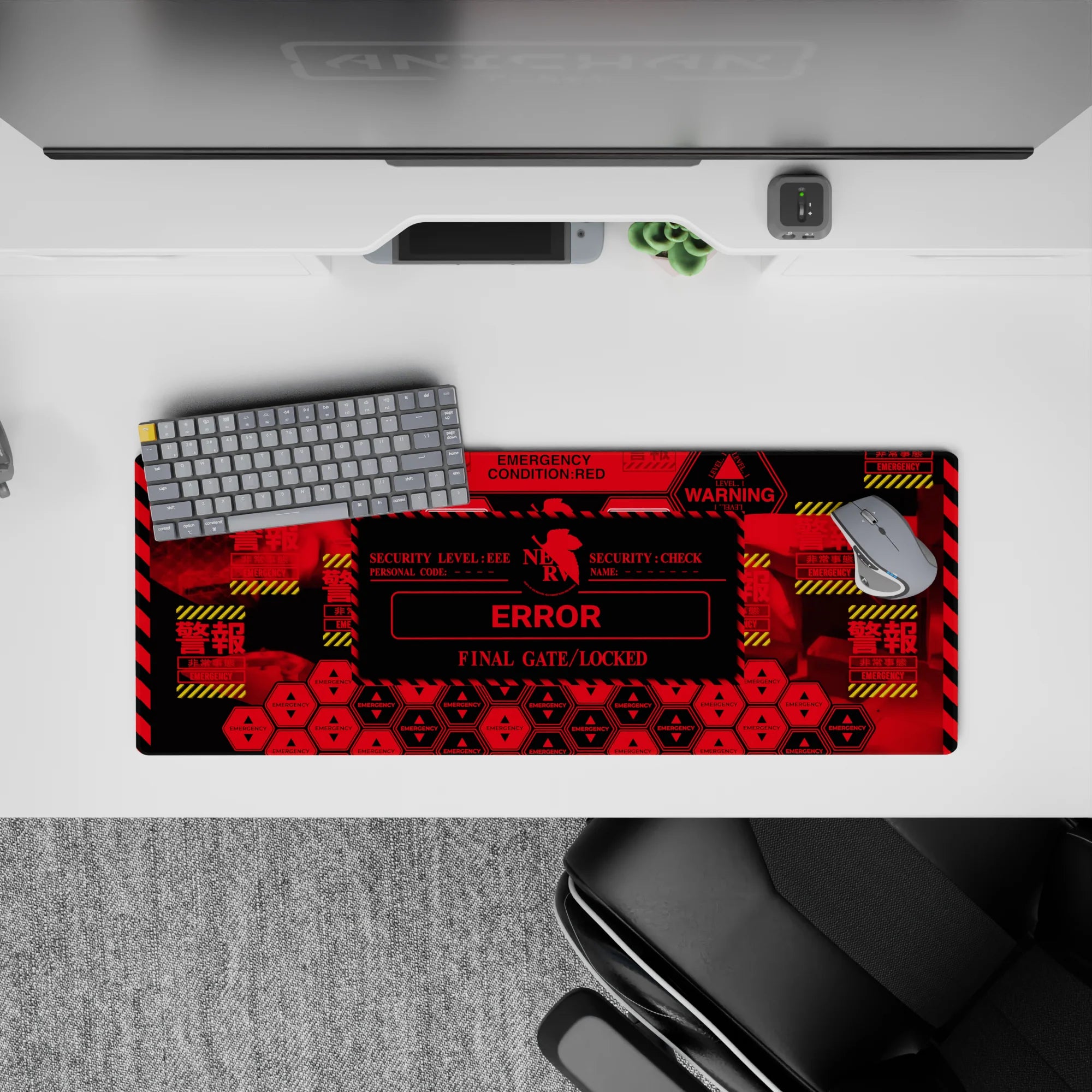 Evangelion Deskmat | Mousepad | Deskpad - NERV Emergency Screen