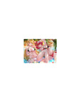 Classic anime girl mouse pad 14x10 inches with two beach girls, palm leaves, shells, and turquoise sea.
